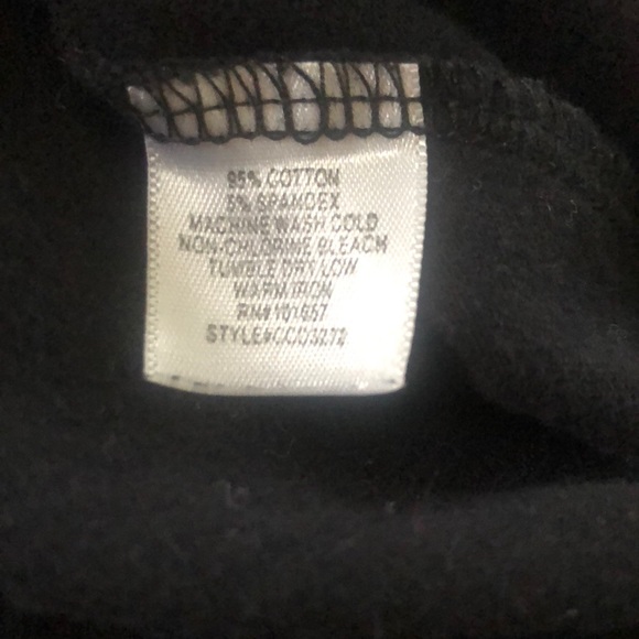 Black cotton stretch fitted V neck - Picture 3 of 3